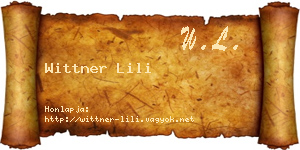 Wittner Lili névjegykártya